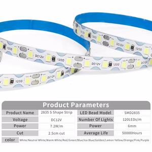 S字型LEDストリップ12V 13色6mm 120LED/<span class=keywords><strong>m</strong></span>曲げ可能なフレキシブルホワイトRGB SMD2835 LEDストリップライト広告ネオンサイン用 - Product Image 3