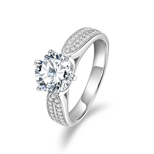 <b>Custom</b> Unisex Eternity 925 Sterling Silver Diamond Natural Fine Jewelry Engagement Ring - Product Image 3