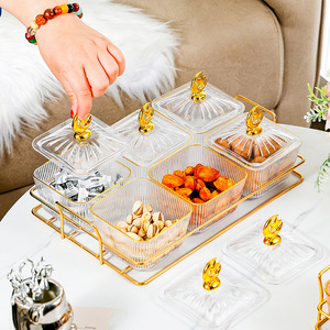 2025 nouveau Style en plastique assiette de fruits ménage salon Table basse pour collations noix fruits secs dîners - Product Image 4