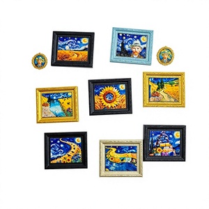 Aimant <span class=keywords><strong>de</strong></span> réfrigérateur 3D en résine, style européen, décoration d'intérieur, autocollant magnétique, thème <span class=keywords><strong>Van</strong></span> <span class=keywords><strong>Gogh</strong></span>, chef-d'œuvre mondial, pour voyage - Product Image 2