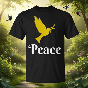 T-shirt inspirant avec un colombe et une branche d'olivier pour les amoureux des oiseaux, qualité supérieure, t-shirt promotionnel - Product Image 2