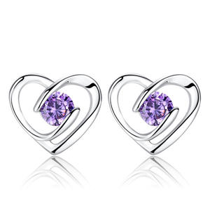 Factory Outlet mode <span class=keywords><strong>diamant</strong></span> boucle d'oreille coeur stud boucles d'oreilles <span class=keywords><strong>diamant</strong></span> boucles d'oreilles pour les femmes - Product Image 1