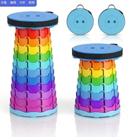 Tabouret de rangement compact avec étagère, siège rond en plastique, organisateur de placard, pour l'arrangement d'angle de placard, avec tiroir, design fin
