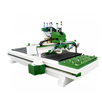 Jinan Mosencnc Router CNC 1325 de Múltiples Cabezales y Husillos Múltiples, Máquina de Grabado de Madera de Alta Velocidad con Mesa de Vacío y Motor para Pantallas de Muebles