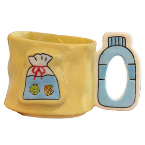 Tazas de Café de Cerámica con Forma de Pez Irregular Creativas, Lindas Tazas de Leche para <span class=keywords><strong>el</strong></span> Desayuno para Estudiantes - Product Image 5