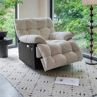Fauteuil inclinable électrique en PU, style moderne et minimaliste, avec cadre en bois massif, idéal pour salon ou cabine, pour la détente.