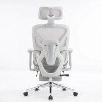 Chaise de bureau ergonomique professionnelle à dossier haut, assise en maille perforée grise, profondeur d'assise réglable, accoudoirs 3D, pour l'approvisionnement en mobilier de bureau