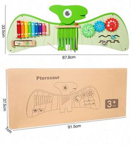 Jouets sensoriels Montessori, cadeau idéal pour la salle de jeux des enfants, panneaux d'activités interactifs pour la construction d'un mur d'activités, pterosaure, dinosaure - Product Image 6