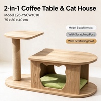 Table d'appoint et table basse USMILEPET pour humains et animaux, meuble en bois avec griffoir en sisal pour chat, lit pour chat d'intérieur