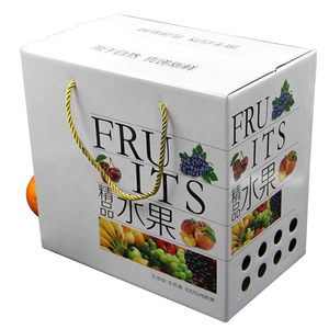 Custom Rigid Fruit Gift Cardboard Box for Banana Apple Peach Packaging with handle