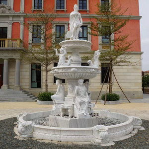 Gran jardín al aire libre Piedra Natural mármol blanco fuente de agua con figura estatua escultura - Product Image 3