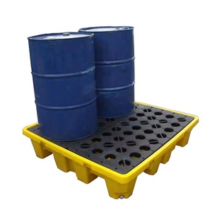 Palettes Euro en plastique anti-déversement d'huile Palette de confinement des déversements en plastique détachable de grande taille 1300*1300mm 4 tambours Palette de déversement Ibc - Product Image 6