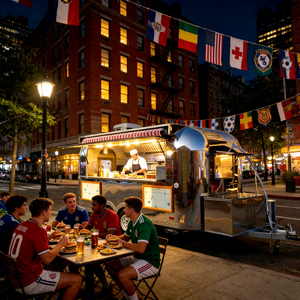 Remolque de Comida Rápida Móvil Estilo Americano para Pizza, Helados y Café, para Uso en Exteriores - Product Image 1