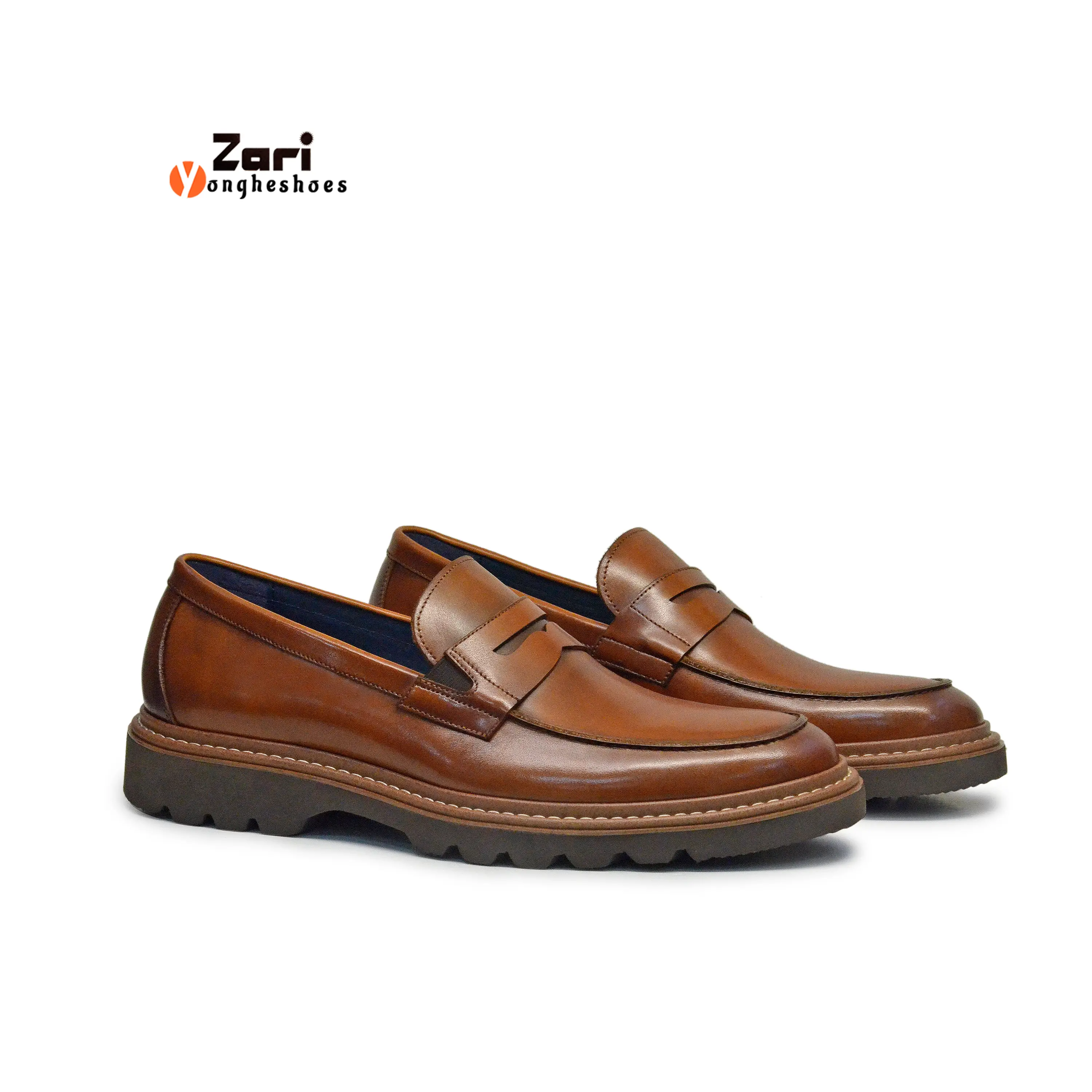 Zari design handmade luxury custom penny men loafer shoes real leather formal dress shoes men oxford