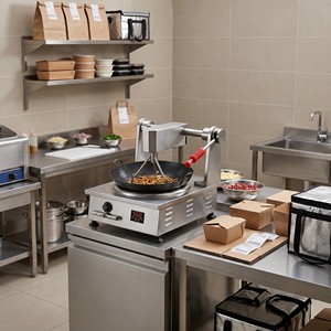 Commercial Induction Automatic Wok Stirrer <b>Machine</b> with Digital Timer for Cloud Kitchens Restaurants and Catering - Product Image 5
