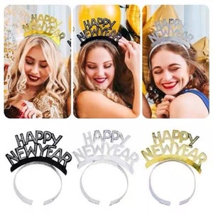 Diadema de Papel con Diseño de Tiara para el Año Nuevo 2025, Dorada, Plateada y Negra, Recuerdos para Fiestas de Adultos, Decoraciones para Fiestas, Artículos para Fiestas de Año Nuevo - Product Image 3