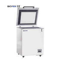 SCITEK -86 ° Congélateur coffre ultra basse température C 105/485L en acier inoxydable 304 avec capteur PTC, contrôleur microprocesseur et dégivrage manuel