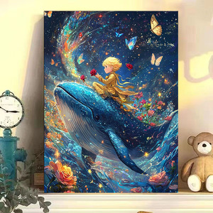 Kit de Pintura al Óleo Digital Clásico Prince Whale para Instagram, Kit de Bricolaje para Adultos y Niños, Páginas para Colorear Pintadas a Mano con Acrílico y Propileno - Product Image 1