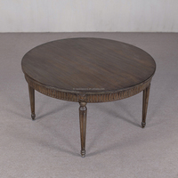 Table à manger ronde en bois massif de style américain, style B&B, antique, wabi-sabi, écologique, fabriquée à la main, Tailai