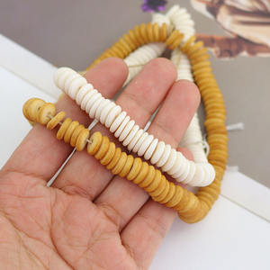 Manik-manik Heishi Rondelle OB095 dari Tulang Sapi Warna Krem Vintage Halus - Product Image 3