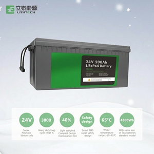 แบตเตอรี่ลิเธียมไอรอนฟอสเฟต Lithtech RS232, RS485 Lifepo4 12v 100ah 200ah 24V 4 ชุดขนานแบบอนุกรม - Product Image 3