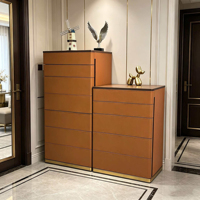 Commode de chambre moderne en bois massif, grande capacité, meuble de rangement de chevet, 6 tiroirs, pliable, pour salon ou TV