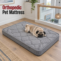 Matelas orthopédique personnalisable pour chien avec option de hauteur de 8 cm, surpiqûres personnalisées et étiquettes de marque pour les marques de produits pour animaux de compagnie