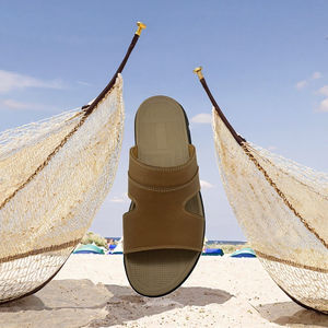 Sandales-pantoufles pour hommes les plus vendues, confortables, en cuir véritable, avec un nouveau design, pantoufles d'été - Product Image 2