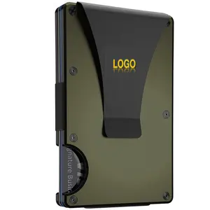 אישית Ultra דק CNC מינימליסטי כסף קליפים ארנק אלומיניום RFID חסימת Slim אשראי כרטיס בעל גברים מתכת סיבי פחמן ארנק