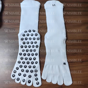 Custom Five <strong>Fingers</strong> Crew Pure Floor <strong>Socks</strong> Spring Knitted Breathable Grip Solid Pattern Non-Slip Men's Sports Soccer <strong>Socks</strong> - Product Image 3