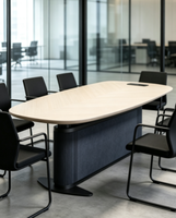 Table de conférence ovale commerciale FF&E, bureau de réunion sur mesure pour salle de conseil d'entreprise moderne