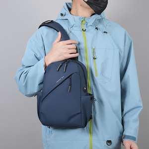 Sac de poitrine pour homme, grande capacité, imperméable, sangle réglable, couleur unie, sac bandoulière pour le cyclisme en plein air - Product Image 5