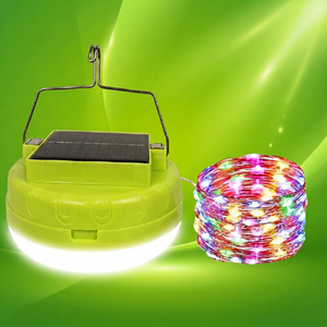 LED 300W Colorful <b>Solar</b> USB Charging DC5V Camping Emergency Lamp PP Body D140mm 3*1200mAh Lithium Battery 3 Level Dimmable IP65 - Product Image 1