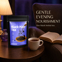 Sachets de thé noir 20 unités au sésame et à la mûre, supplément naturel végétalien à base de plantes, pour une tasse quotidienne, pur et classique