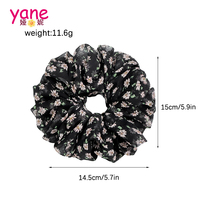 Scrunchie Rambut Besar Motif Bunga Gaya Hutan untuk Wanita, Aksesoris Rambut Mewah Bahan Chiffon Musim Semi/Panas 2026 Terbaru