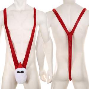 String de Noël Père Noël pour <span class=keywords><strong>homme</strong></span> - Sous-vêtement de costume à bretelles en V, style gothique, cadeau fantaisie pour les fêtes de la Saint-Valentin ODM - Product Image 5