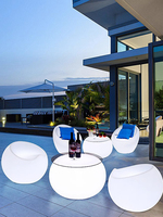 Chaise et table de comptoir de bar à DEL modernes et portables pour fêtes et événements, ensemble de tabourets de bar d'extérieur et de patio
