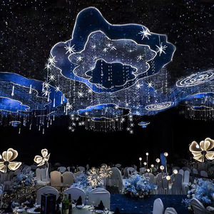 Guirnalda de Luces LED para Interiores y Exteriores, Cortina de Luces para Ventana, Decoración Navideña, Luces Decorativas para <span class=keywords><strong>Bodas</strong></span>, Fiestas, Patio, Guirnalda de Luces de Malla - Product Image 4