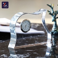 Nouvelle Arrivée Horloge de Table Personnalisable avec Gravure de Logo, Horloge en Cristal et Verre, Horloge de Table en Cristal
