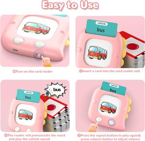Cartes flash parlantes personnalisées pour les mots fréquents - Livre avec couverture rigide recouverte de UV, forme de dinosaure, papier, cadeau de Noël ou <span class=keywords><strong>d</strong></span>'<span class=keywords><strong>anniversaire</strong></span> pour les enfants de 2 à 6 ans - Product Image 4