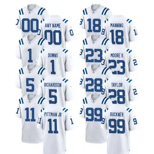 2024 Men's White Indianapolis Colts Team Jerseys Custom American Football Shirts Stitched Embroidered Wholesale