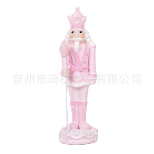 Figuras de Cascanueces de Resina Rosa de 6-6.9 Pulgadas, Decoración Navideña de Estilo Europeo para Sala de Estar, Decoración de Interiores, Regalo - Product Image 5