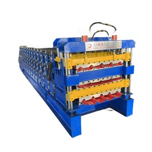 Tuile métallique d'<span class=keywords><strong>ardoise</strong></span> de toit de trois couches faisant la machine petit pain ondulé trapézoïdal de feuille de toit d'Ibr formant des <span class=keywords><strong>prix</strong></span> de machine - Product Image 1