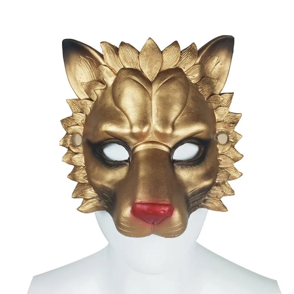 Neues Produktdesign Erwachsenen-Halloween-Karneval Maskenball 3D realistische weiche schaumfähige Löwenmaske aus Kunststoff