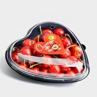 Food Grade Plastic Heldere Hartvorm Wegwerp Aardbei Bosbessen Voedselcontainer/Doos/Lade