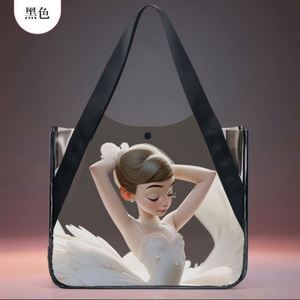 Bolso Tote Transparente con Estampado de Letras, Bolso de Hombro de PVC Transparente, Bolso de Viaje Tipo Jelly, Bolsos de Baile para Niños - Product Image 5