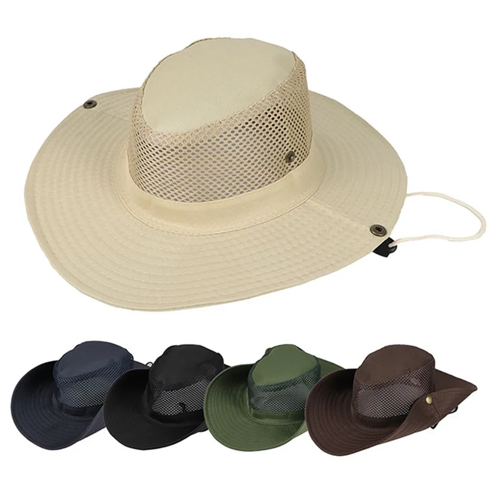 Wholesale Fisherman Hats Breathable Male Bucket Caps Summer Sun Protection Anti-Uv Hat Sunhat For Men