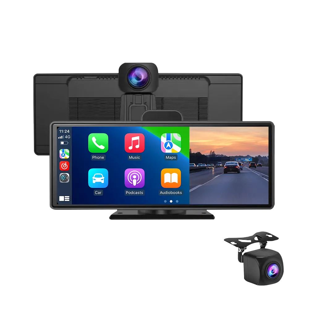 TOPNAVI 10.26 pollici portatile Multimedia Touch Screen lettore DVD universale Carplay Wireless Android Auto cruscotto 1 anno