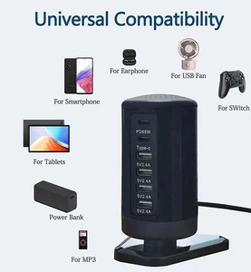 Nhanh chóng phí 3.0 USB tường sạc 4 USB + 2 Type-C Máy tính để bàn USB Hub Trạm Sạc - Product Image 3