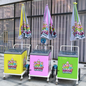 Chariot mobile le plus populaire pour le congélateur à Popsicle Food Street Food vendant des aliments surgelés sur la plage - Product Image 1